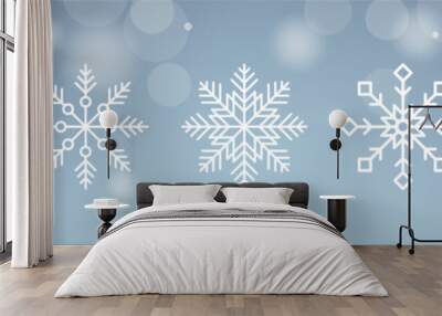 winter snowflakes shape - snow design element - christmas snowfall happy new year theme Wall mural