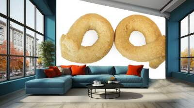 Taralli on the  white,Traditional Italian snack from Puglia Wall mural