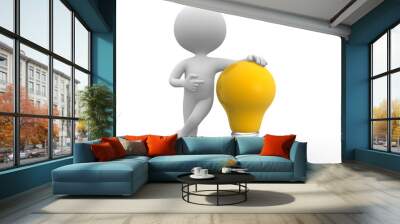 Yellow light bulb Wall mural