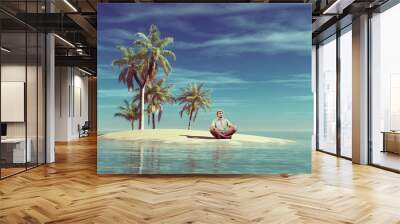 Young man relax Wall mural