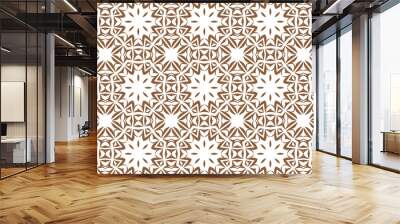 Wallpaper Geometric Seamless Ornament Abstract Pattern Brown and white, For print and Background. Geometric Tile Digital Paper. Wall mural