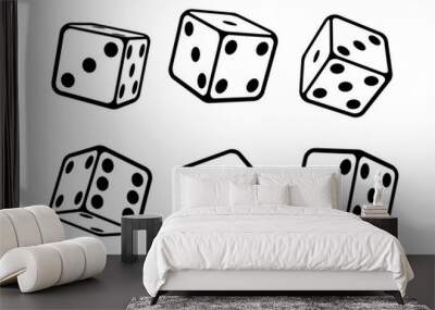 Game dice isometric icons set isolated vector illustration Wall mural