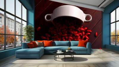 red beans seed adzuki diet japan herbal asia health protein traditional plant ingredients grains raw Wall mural