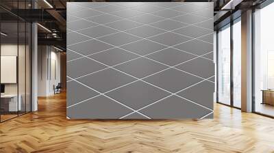 Ceramic tiles in the kitchen or bathroom on the floor 3d. Realistic gray square terracotta. Perspective and light - vector illustration. Wall mural