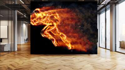 Burning athlete Wall mural