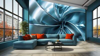 Abstract background of metallic fan blades in motion, ideal for technology-themed designs.
 Wall mural