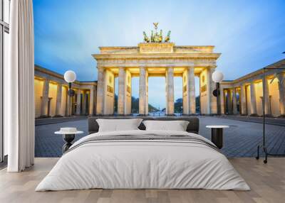 Brandenburg Gate at night in Berlin city, Germany Wall mural