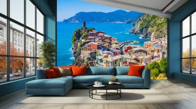 Lanscape of Vernazza in Cinque Terre, Italy Wall mural