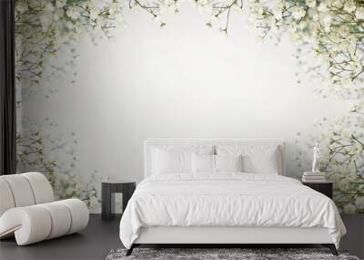 White flowers background Wall mural