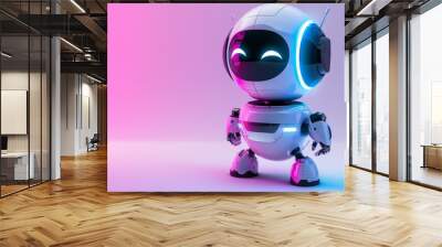 3d vector robot. AI bot character illustration for science and business. Design realistic render robot modern technology. Chatbot to help customers Wall mural