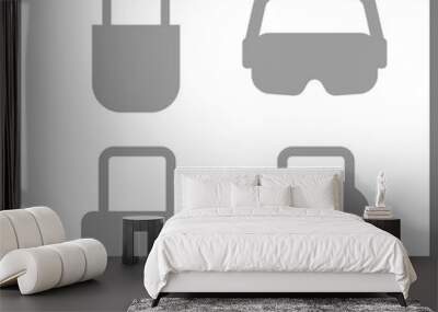 4 password icon. Vector illustration password set. secure and padlock icons for password works Wall mural