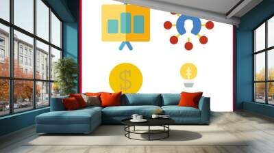 4 team icon. Vector illustration team set. presentation and idea icons for team works Wall mural