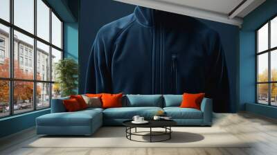 A classic men's fleece jacket vector mockup, depicting a traditional design Wall mural