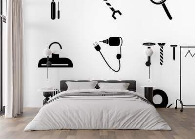 icon Instruments And Tools with lunch, dress, service, correct and object Wall mural