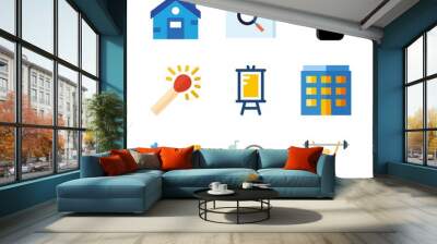 man icons set. white, digital, service and succeed graphic works Wall mural