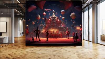 Robotic Circus Extravaganza Wall mural