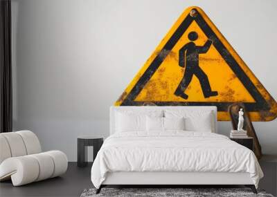 Work safety sign on white background Wall mural