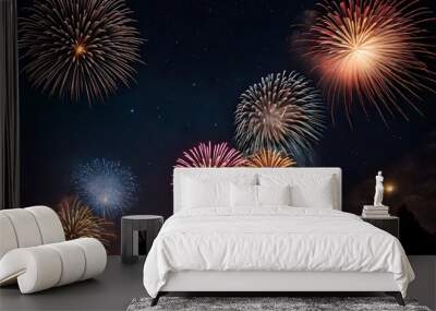 fireworks in the night sky Wall mural