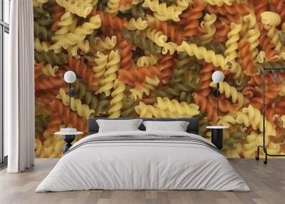 Pasta Fusilli, espirales de colores, Italia Wall mural