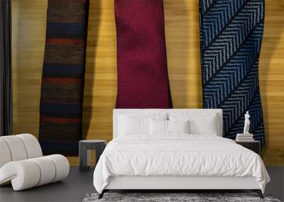 Three ties in a row displaying different styles Wall mural