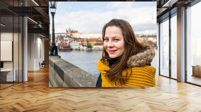 Exterior views of buildings in Prague Wall mural