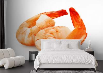 shrimps isolated on white background Wall mural