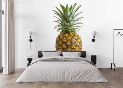 Fresh pineapple on transparent background. Generative AI Wall mural