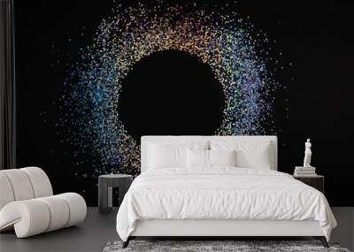 Neon glitter circle with copyspace Wall mural