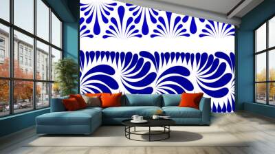 Ceramic art mexican talavera blue  Wall mural