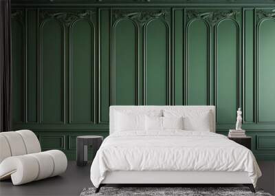 modern luxury green wall moulding panels Wall mural