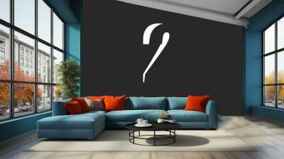 2 logo initial black and shadow Wall mural