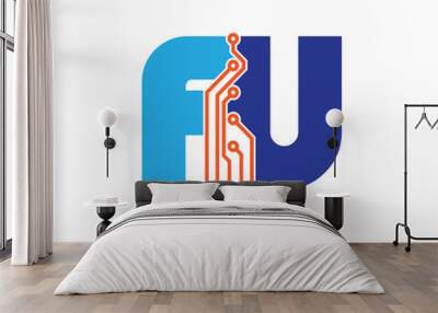 fu logotype simple tech Wall mural