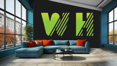 wh initial green with strip Wall mural