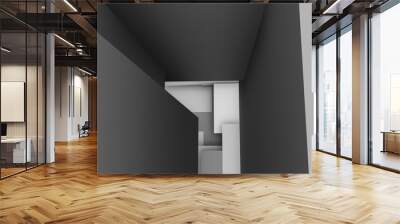 abstract architecture background.architecture interior.3d dark room  Wall mural