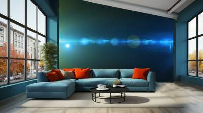 background with lights.stylized blue glow lighting background	 Wall mural