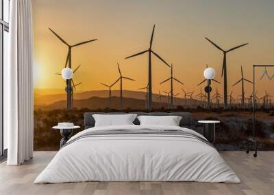 windmills for energy in the San Gorgonio pass in Southern California Wall mural