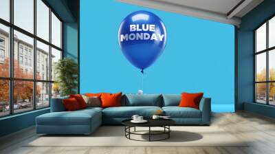 blue balloons with a blue Monday theme Wall mural