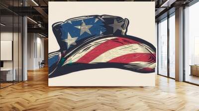 Tricorn hat United States of Americas Independence Day Wall mural