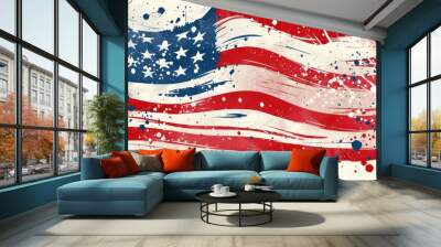 USA Flag Memorial Day Wall mural