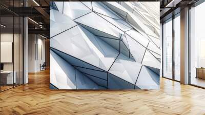 Architecture details Modern building Futuristic Metal wall tiles facade and space. International Museum Day  Wall mural