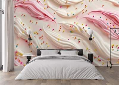 Cake frosting texture background vector with sprinkles on top Wall mural