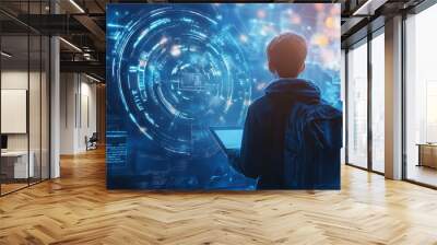 Future Online Learning Background Concept  Wall mural