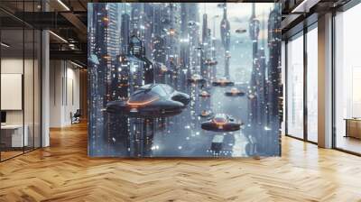 futuristic cityscape Wall mural