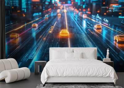 futuristic road hologram Wall mural