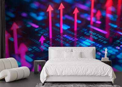 illustration of arrow up  market stocks background concept Wall mural