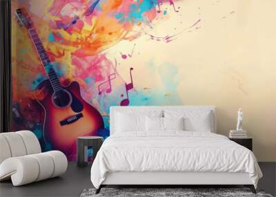 international music day background concept with space for text Wall mural