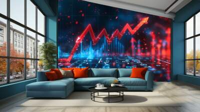 market stocks background concept  Wall mural