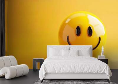 national smiley day, 3d illustration, with copy space. world emoji day Wall mural