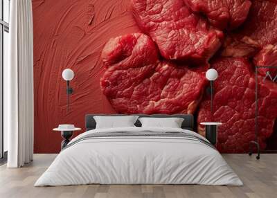 Raw red meat with copy space Wall mural