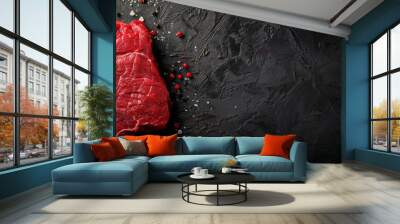 Raw red meat with copy space Wall mural